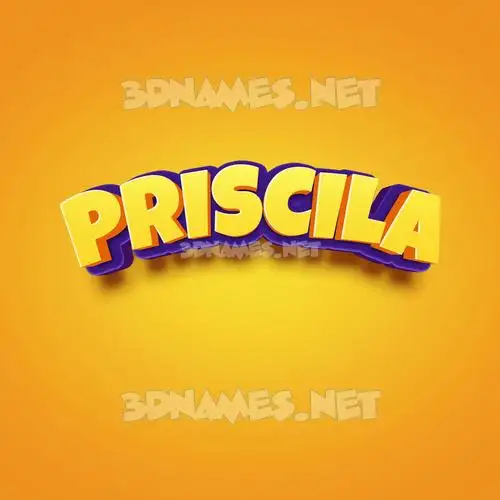 priscila in Orange Toon style - 3D name wallpaper