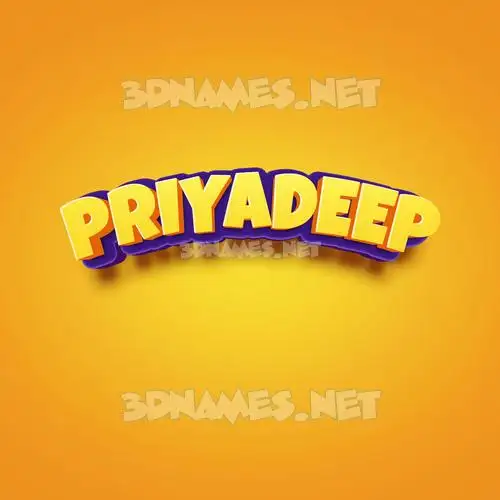 priyadeep in Orange Toon style - 3D name wallpaper