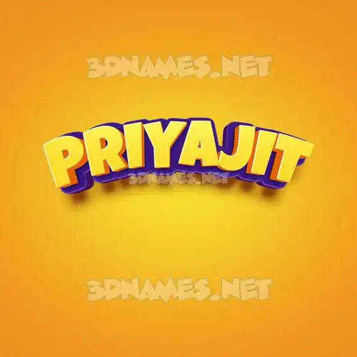 priyajit in Orange Toon style - 3D name wallpaper