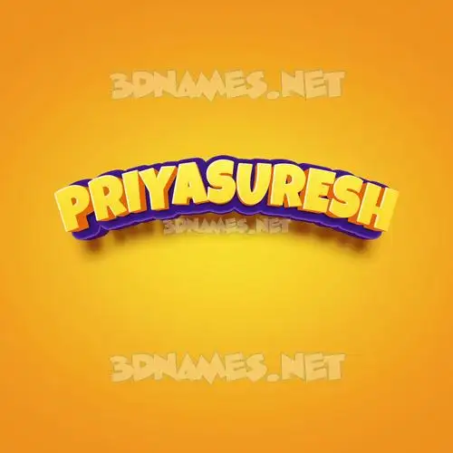priyasuresh in Orange Toon style - 3D name wallpaper