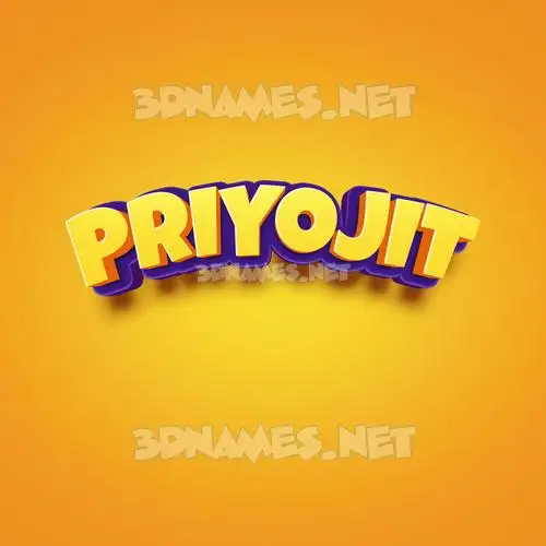 priyojit in Orange Toon style - 3D name wallpaper