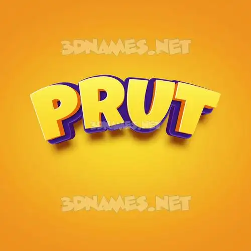 prut in Orange Toon style - 3D name wallpaper