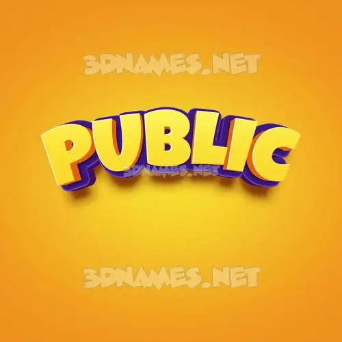 public in Orange Toon style - 3D name wallpaper public in Orange Toon style - 3D name wallpaper