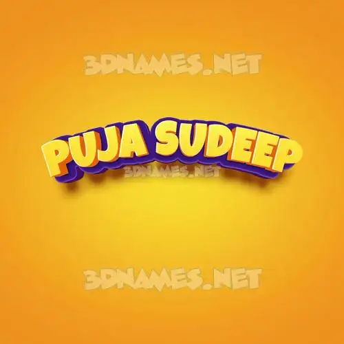 puja sudeep in Orange Toon style - 3D name wallpaper