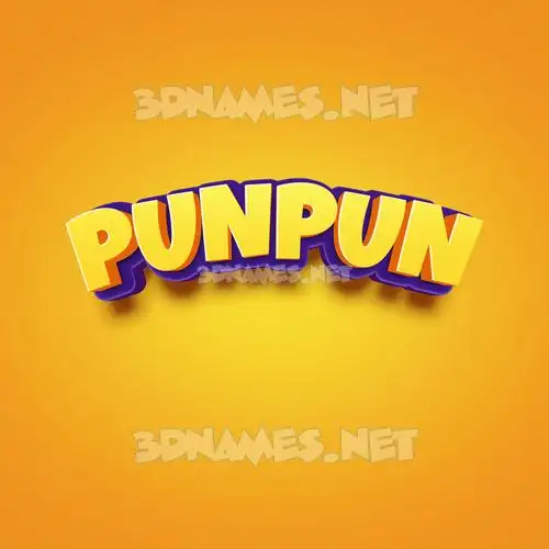 punpun in Orange Toon style - 3D name wallpaper punpun in Orange Toon style - 3D name wallpaper
