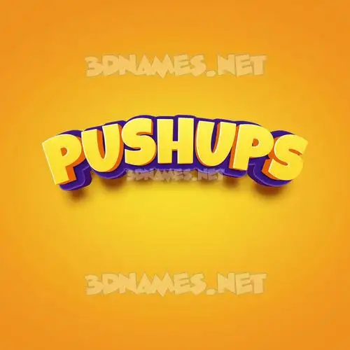 pushups in Orange Toon style - 3D name wallpaper pushups in Orange Toon style - 3D name wallpaper