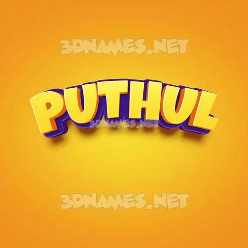 puthul in Orange Toon style - 3D name wallpaper