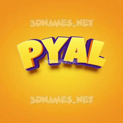 pyal in Orange Toon style - 3D name wallpaper