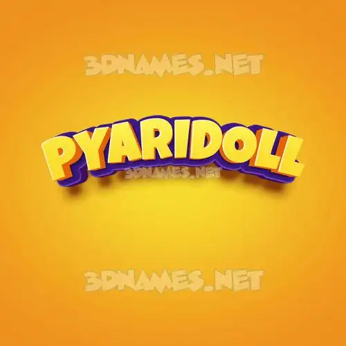 pyaridoll in Orange Toon style - 3D name wallpaper