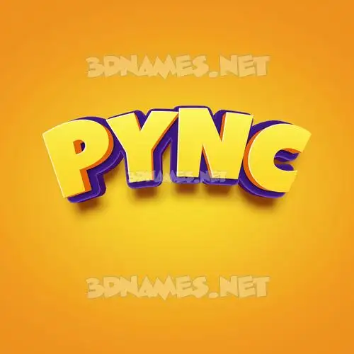 pync in Orange Toon style - 3D name wallpaper