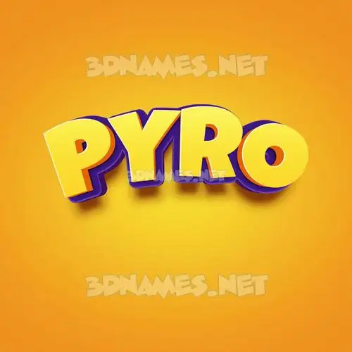 pyro in Orange Toon style - 3D name wallpaper