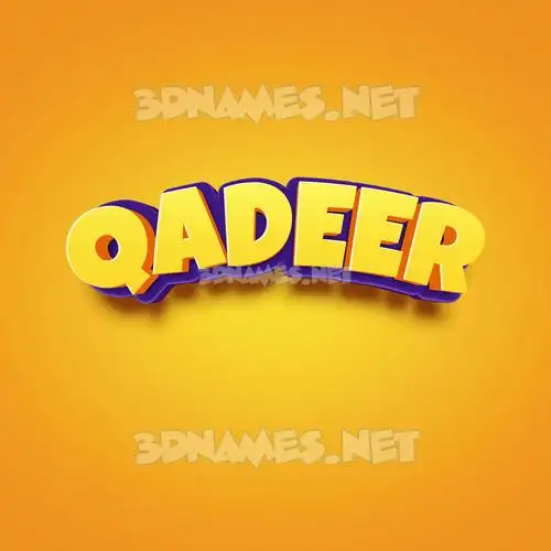 qadeer in Orange Toon style - 3D name wallpaper qadeer in Orange Toon style - 3D name wallpaper