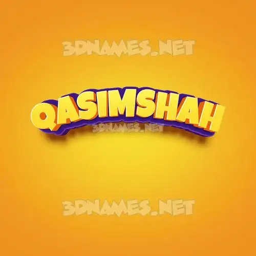 qasimshah in Orange Toon style - 3D name wallpaper
