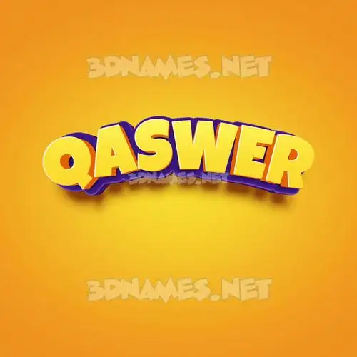 qaswer in Orange Toon style - 3D name wallpaper