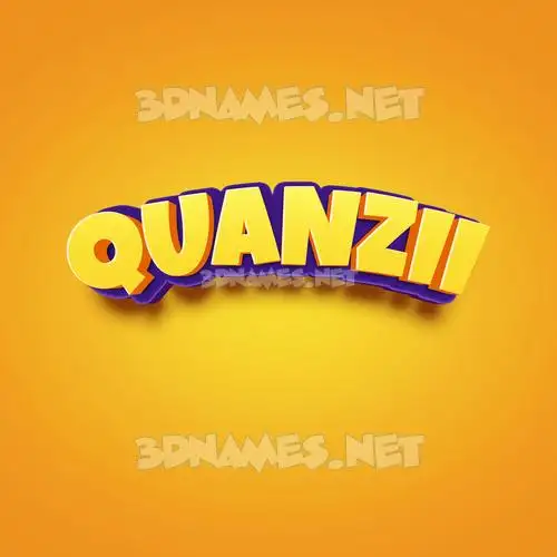 quanzii in Orange Toon style - 3D name wallpaper