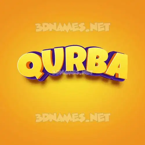 qurba in Orange Toon style - 3D name wallpaper