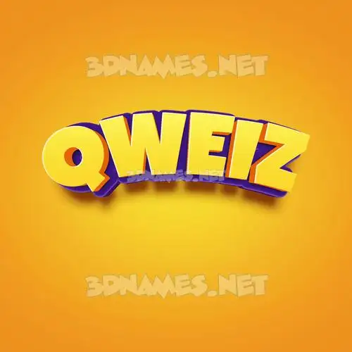 qweiz in Orange Toon style - 3D name wallpaper