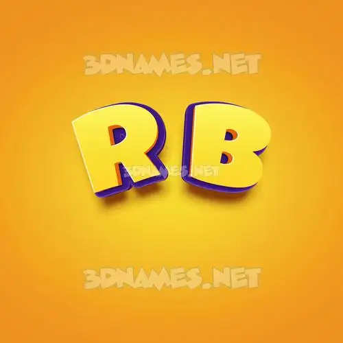 r b in Orange Toon style - 3D name wallpaper r b in Orange Toon style - 3D name wallpaper
