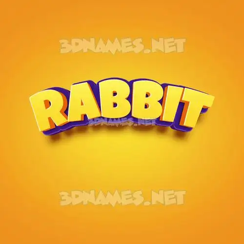 rabbit in Orange Toon style - 3D name wallpaper rabbit in Orange Toon style - 3D name wallpaper
