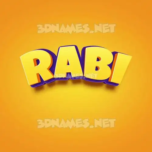 rabi in Orange Toon style - 3D name wallpaper