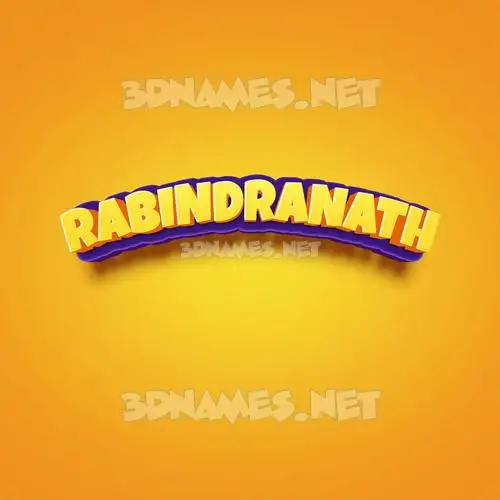 rabindranath in Orange Toon style - 3D name wallpaper