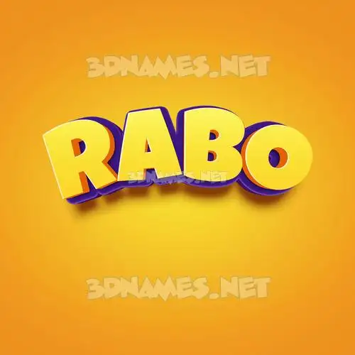 rabo in Orange Toon style - 3D name wallpaper
