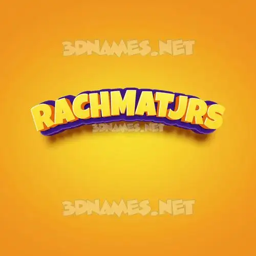 rachmatjrs in Orange Toon style - 3D name wallpaper