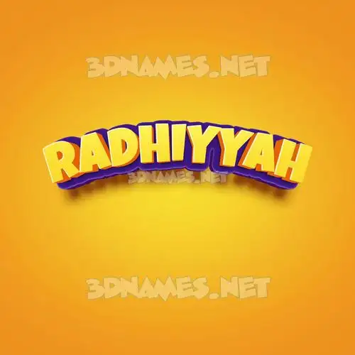 radhiyyah in Orange Toon style - 3D name wallpaper
