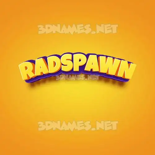 radspawn in Orange Toon style - 3D name wallpaper