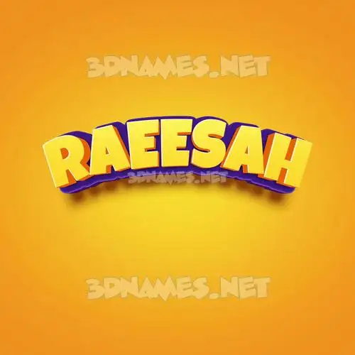 raeesah in Orange Toon style - 3D name wallpaper