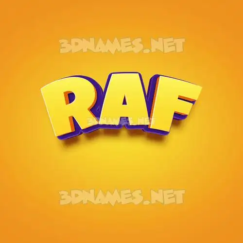 raf in Orange Toon style - 3D name wallpaper raf in Orange Toon style - 3D name wallpaper