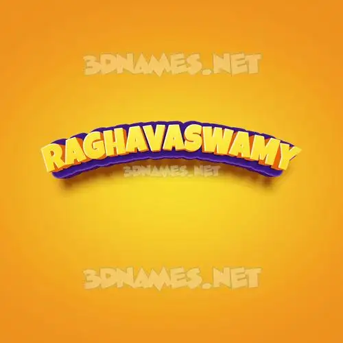 raghavaswamy in Orange Toon style - 3D name wallpaper