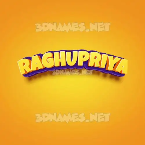 raghupriya in Orange Toon style - 3D name wallpaper