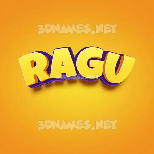 ragu in Orange Toon style - 3D name wallpaper
