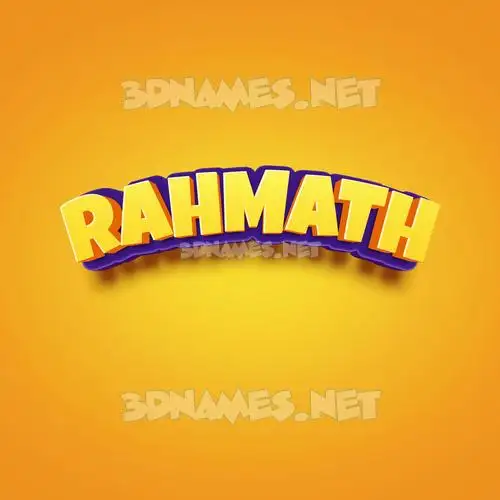rahmath in Orange Toon style - 3D name wallpaper