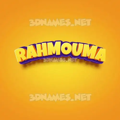 rahmouma in Orange Toon style - 3D name wallpaper