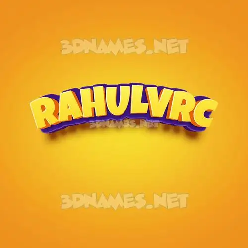rahulvrc in Orange Toon style - 3D name wallpaper