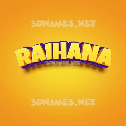 raihana in Orange Toon style - 3D name wallpaper