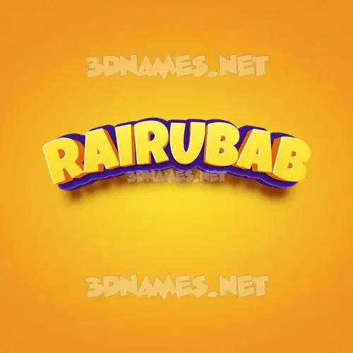 rairubab in Orange Toon style - 3D name wallpaper