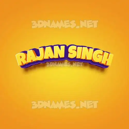 rajan singh in Orange Toon style - 3D name wallpaper