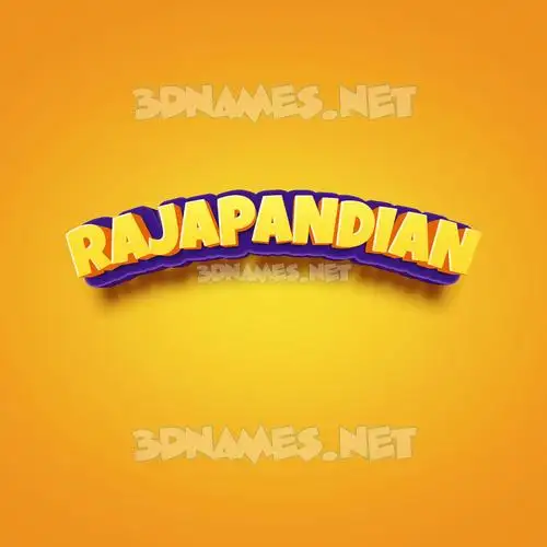 rajapandian in Orange Toon style - 3D name wallpaper