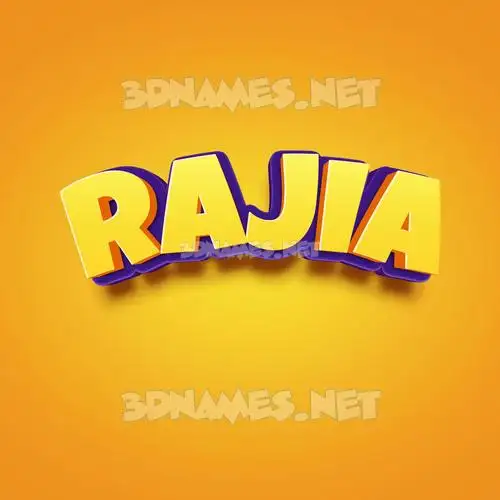 rajia in Orange Toon style - 3D name wallpaper