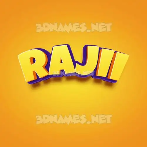 rajii in Orange Toon style - 3D name wallpaper