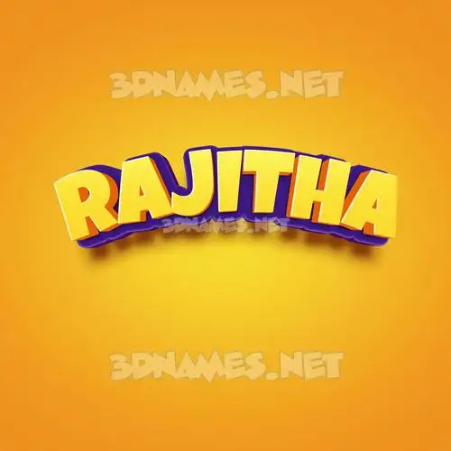 rajitha in Orange Toon style - 3D name wallpaper