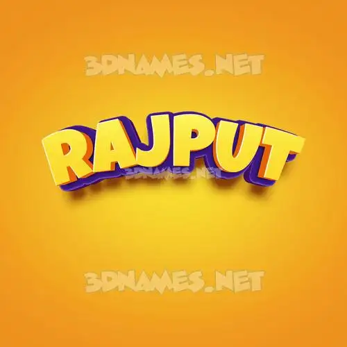 rajput in Orange Toon style - 3D name wallpaper