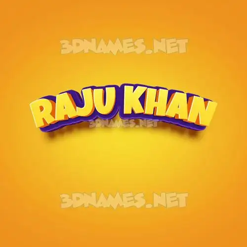 raju khan in Orange Toon style - 3D name wallpaper