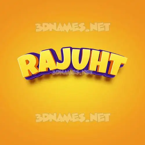 rajuht in Orange Toon style - 3D name wallpaper