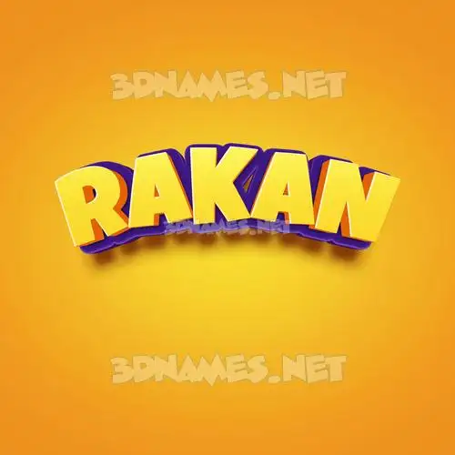 rakan in Orange Toon style - 3D name wallpaper rakan in Orange Toon style - 3D name wallpaper
