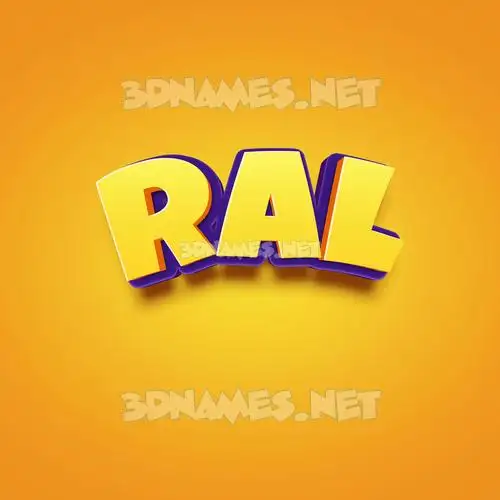 ral in Orange Toon style - 3D name wallpaper