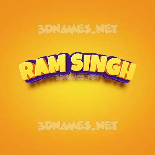 ram singh in Orange Toon style - 3D name wallpaper